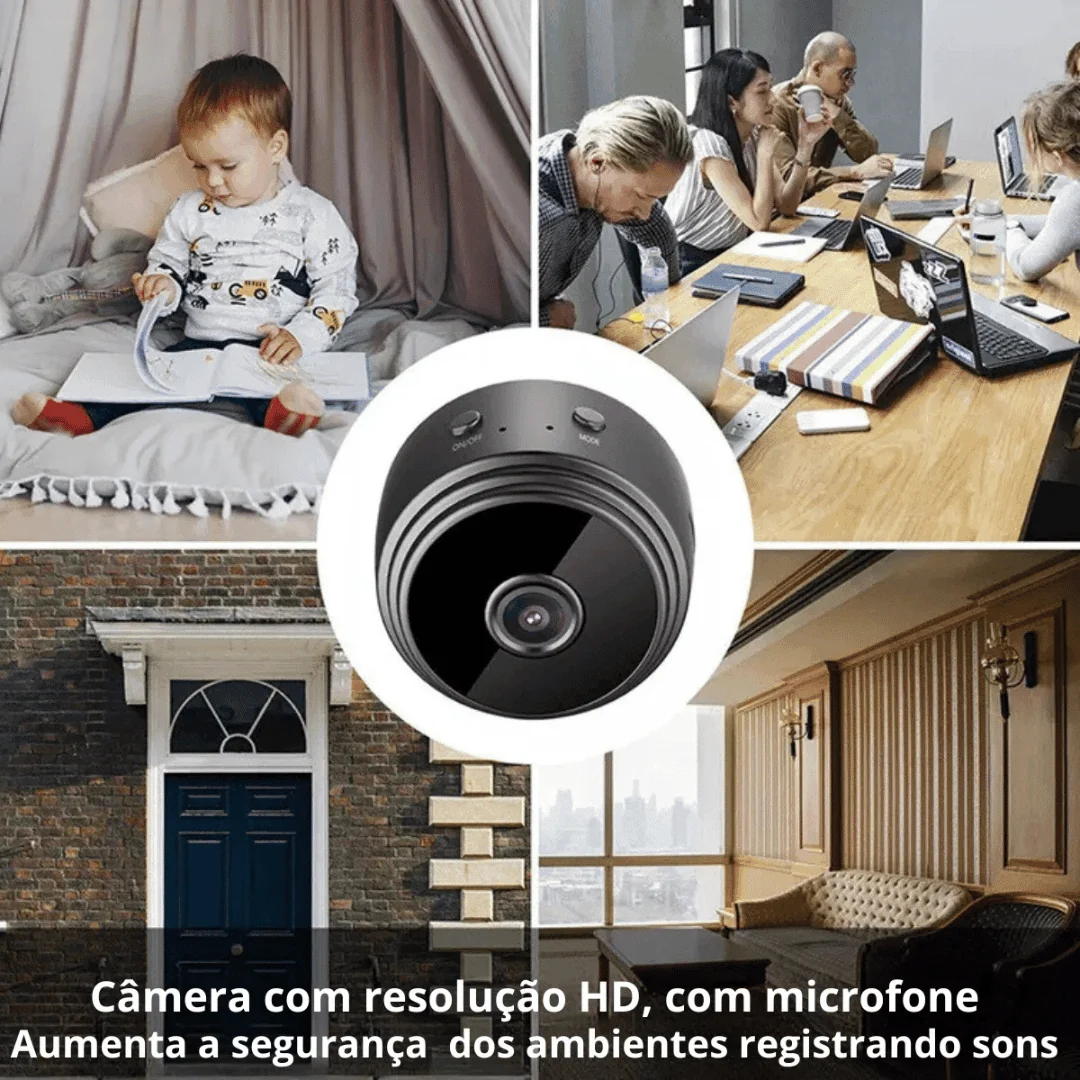 Exemplos de ambientes acompanhados com a Mini Câmera A9
